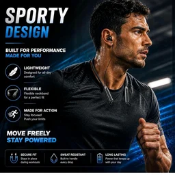 Kratos Jazz Neckband Bluetooth Headphones with 55H Playtime, Deep Bass, Stereo Sound, HD Calls, Magnetic Earbuds, Voice Assistant, Type-C Fast Charging, Rich Audio, Comfort Fit Bluetooth Neckband