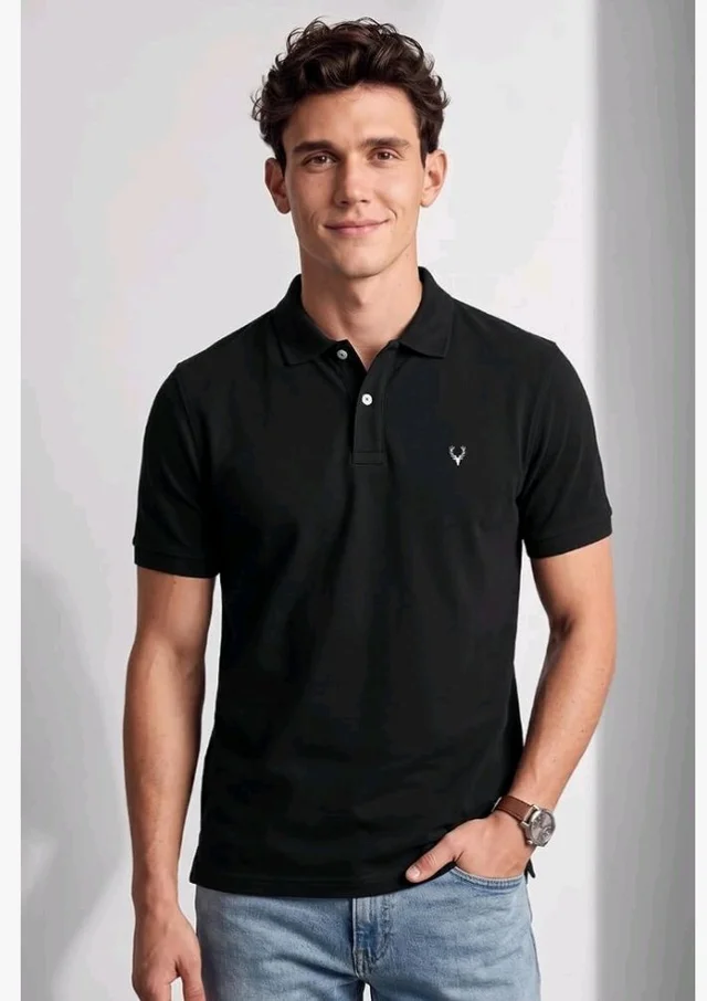 Allen Solly Men’s Polo T‑Shirt | Comfortable Rich Cotton Blend, Band Collar, Regular Fit | Stylish & Premium All Day Wear