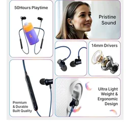 pTron Tangent Evolve w/ 50Hrs Playtime,HD Mic,Pristine Sound,14mm Drivers,Bluetooth V5.3 w/Dual-Device Pairing Wireless Neckband,Magnetic Buds,Voice Assistant,Type-C Charging &IPX4(Black/Blue) |in_ear
300+ bought in past month