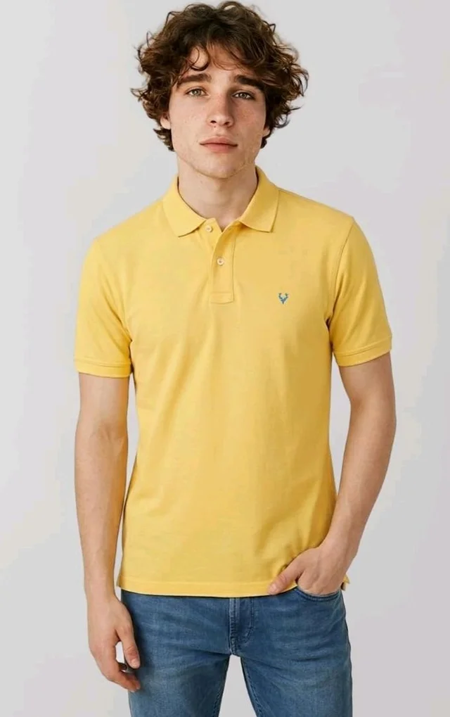Allen Solly Men’s Polo T‑Shirt | Comfortable Rich Cotton Blend, Band Collar, Regular Fit | Stylish & Premium All Day Wear