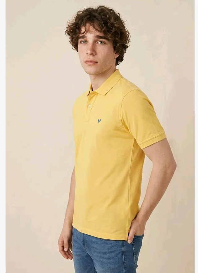 Allen Solly Men’s Polo T‑Shirt | Comfortable Rich Cotton Blend, Band Collar, Regular Fit | Stylish & Premium All Day Wear