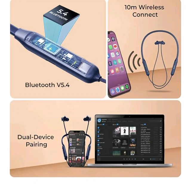 pTron Tangent Rush w/ 50Hrs Playtime, Pristine Sound, Dual-Device Pairing, Bluetooth 5.4 Wireless in-Ear Earphones with Mic, Voice Assistant, Type-C Fast Charging & IPX5 Water Resistant (Ink Blue)
1K+ bought in past month
72%
off