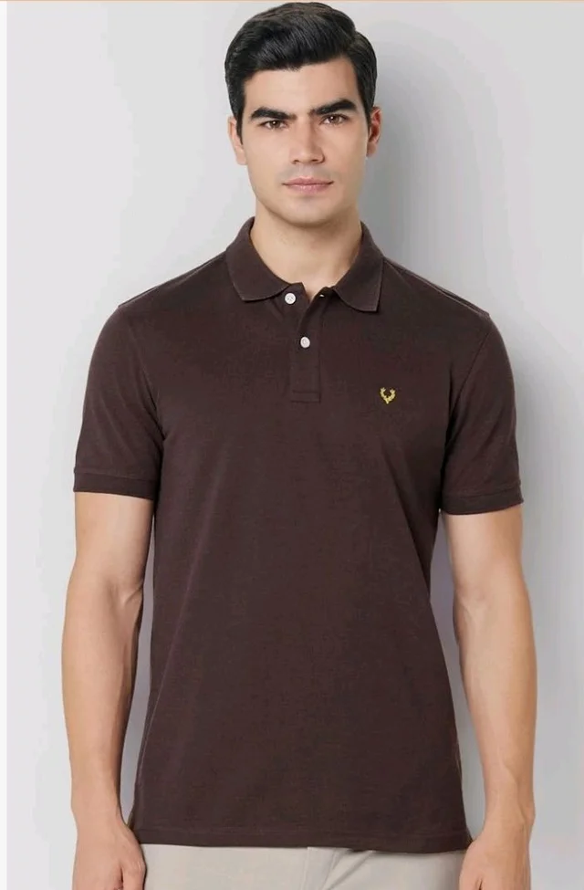 Allen Solly Men’s Polo T‑Shirt | Comfortable Rich Cotton Blend, Band Collar, Regular Fit | Stylish & Premium All Day Wear