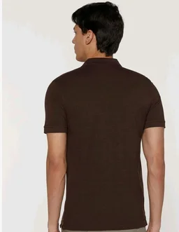 Allen Solly Men’s Polo T‑Shirt | Comfortable Rich Cotton Blend, Band Collar, Regular Fit | Stylish & Premium All Day Wear