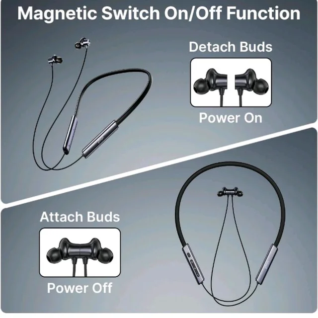pTron Tangent Eon w/ 50Hrs Playtime, Immersive Sound, HD Mic & AI-ENC Clear Calls, Dual-Device Pairing, Magnetic On/Off Function, BT5.4 Wireless Neckband, Voice Asst., Type-C Charging & IPX5(Obsidian)
800+ bought in past month