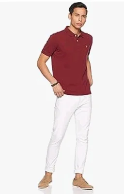 Allen Solly Men’s Polo T‑Shirt | Comfortable Rich Cotton Blend, Band Collar, Regular Fit | Stylish & Premium All Day Wear