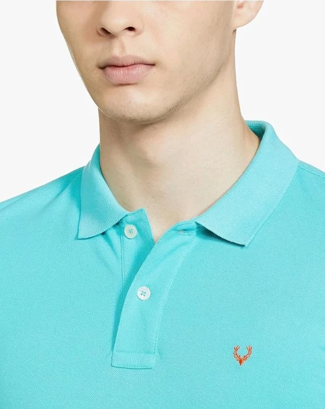 Allen Solly Men’s Polo T‑Shirt | Comfortable Rich Cotton Blend, Band Collar, Regular Fit | Stylish & Premium All Day Wear