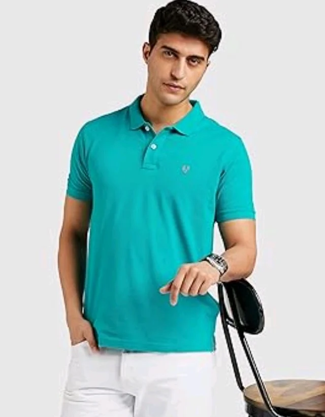Allen Solly Men’s Polo T‑Shirt | Comfortable Rich Cotton Blend, Band Collar, Regular Fit | Stylish & Premium All Day Wear