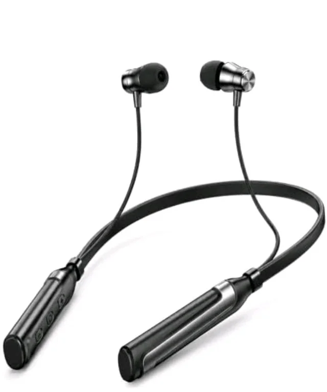Kratos Jazz Neckband Bluetooth Headphones with 55H Playtime, Deep Bass, Stereo Sound, HD Calls, Magnetic Earbuds, Voice Assistant, Type-C Fast Charging, Rich Audio, Comfort Fit Bluetooth Neckband