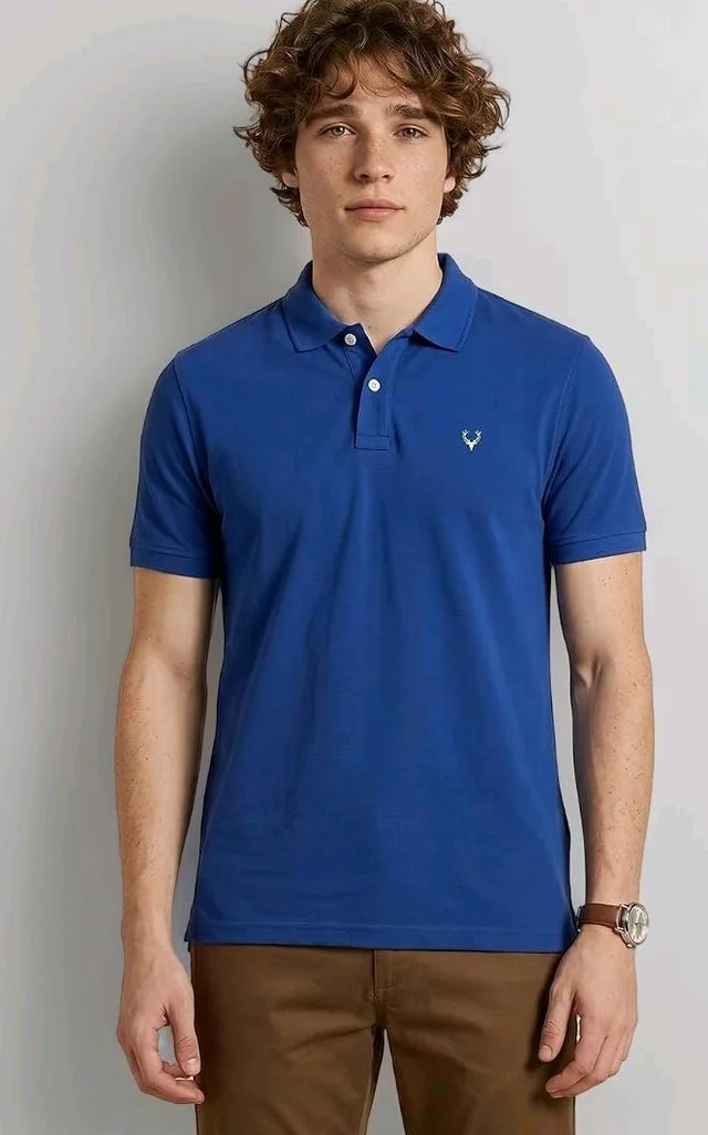 Allen Solly Men’s Polo T‑Shirt | Comfortable Rich Cotton Blend, Band Collar, Regular Fit | Stylish & Premium All Day Wear