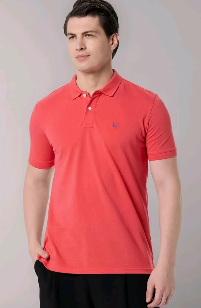 Allen Solly Men’s Polo T‑Shirt | Comfortable Rich Cotton Blend, Band Collar, Regular Fit | Stylish & Premium All Day Wear