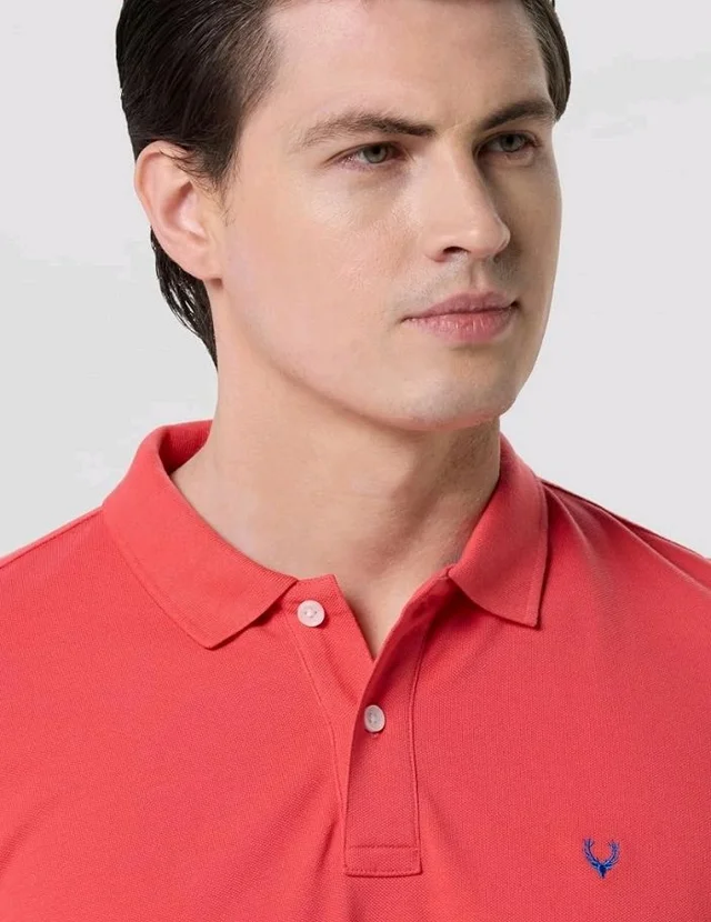 Allen Solly Men’s Polo T‑Shirt | Comfortable Rich Cotton Blend, Band Collar, Regular Fit | Stylish & Premium All Day Wear