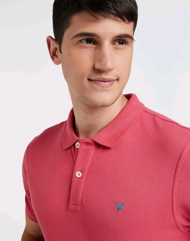 Allen Solly Men’s Polo T‑Shirt | Comfortable Rich Cotton Blend, Band Collar, Regular Fit | Stylish & Premium All Day Wear