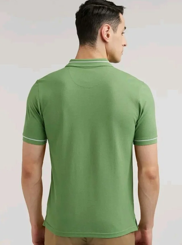 Peter England Men's Regular Fit Insignia Half Sleeve Polo T-Shirt | Cotton Rich | Premium Pique Weave