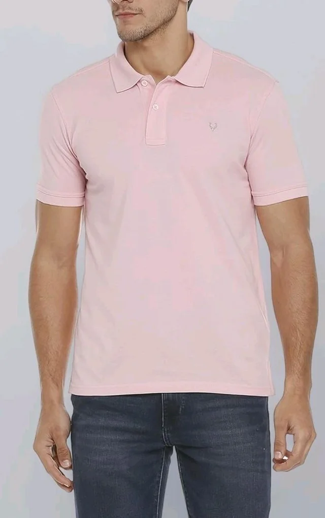 Allen Solly Men’s Polo T‑Shirt | Comfortable Rich Cotton Blend, Band Collar, Regular Fit | Stylish & Premium All Day Wear