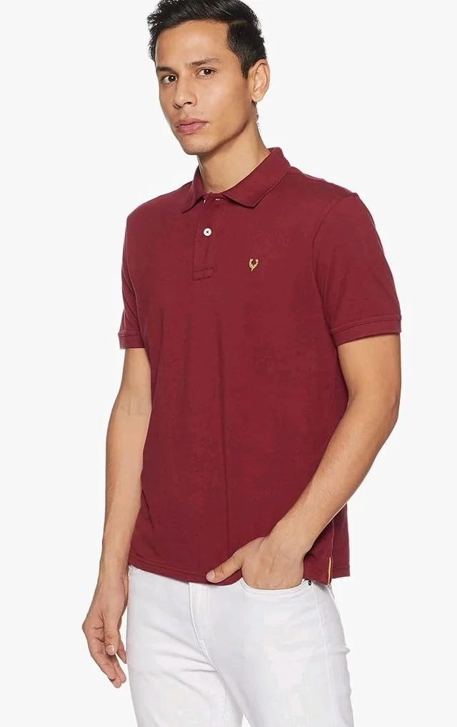 Allen Solly Men’s Polo T‑Shirt | Comfortable Rich Cotton Blend, Band Collar, Regular Fit | Stylish & Premium All Day Wear