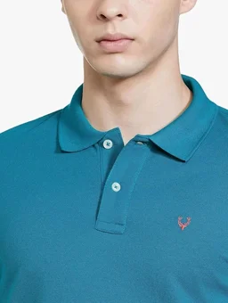 Allen Solly Men’s Polo T‑Shirt | Comfortable Rich Cotton Blend, Band Collar, Regular Fit | Stylish & Premium All Day Wear - S