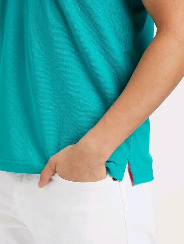 Allen Solly Men’s Polo T‑Shirt | Comfortable Rich Cotton Blend, Band Collar, Regular Fit | Stylish & Premium All Day Wear - S