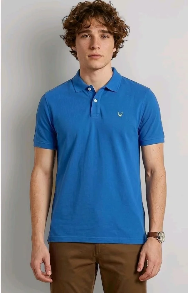 Allen Solly Men’s Polo T‑Shirt | Comfortable Rich Cotton Blend, Band Collar, Regular Fit | Stylish & Premium All Day Wear
- M
