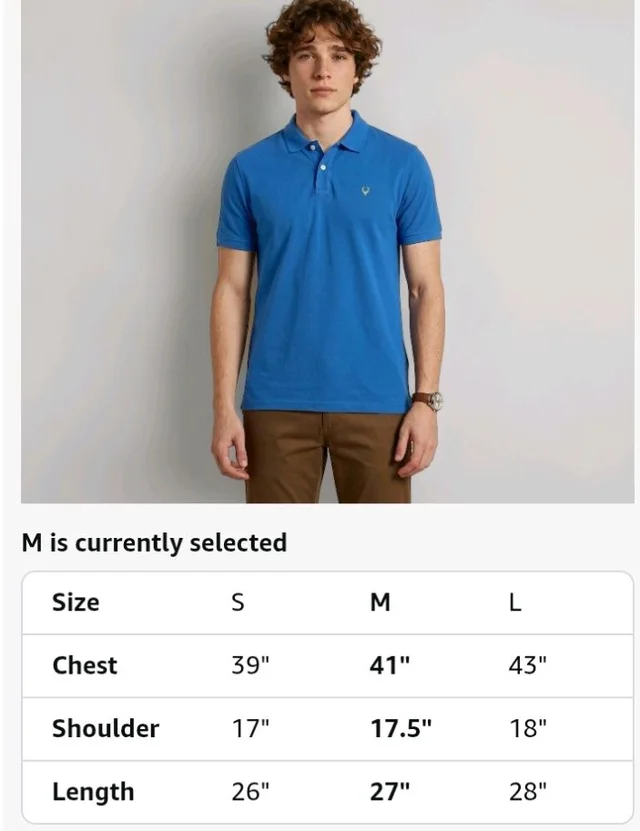 Allen Solly Men’s Polo T‑Shirt | Comfortable Rich Cotton Blend, Band Collar, Regular Fit | Stylish & Premium All Day Wear
- M