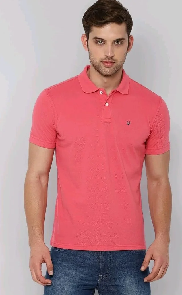 Allen Solly Men’s Polo T‑Shirt | Comfortable Rich Cotton Blend, Band Collar, Regular Fit | Stylish & Premium All Day Wear - S