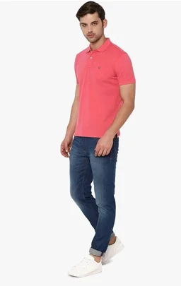 Allen Solly Men’s Polo T‑Shirt | Comfortable Rich Cotton Blend, Band Collar, Regular Fit | Stylish & Premium All Day Wear - S