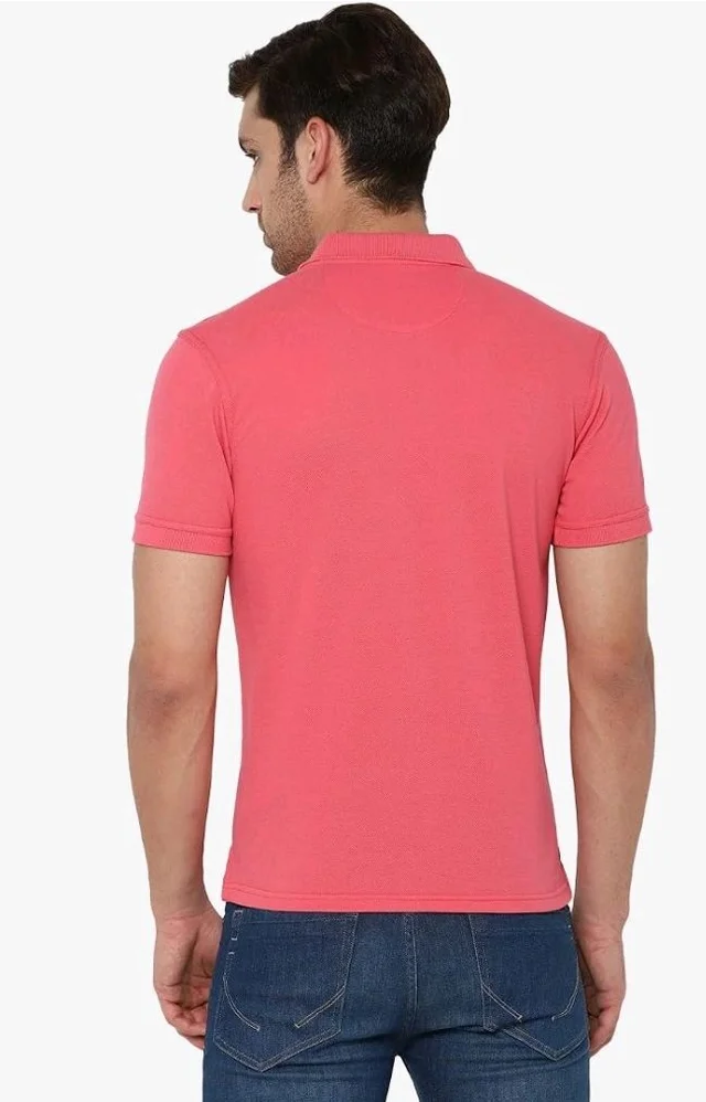 Allen Solly Men’s Polo T‑Shirt | Comfortable Rich Cotton Blend, Band Collar, Regular Fit | Stylish & Premium All Day Wear - S