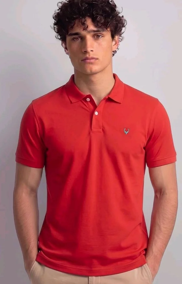 Allen Solly Men’s Polo T‑Shirt | Comfortable Rich Cotton Blend, Band Collar, Regular Fit | Stylish & Premium All Day Wear - M