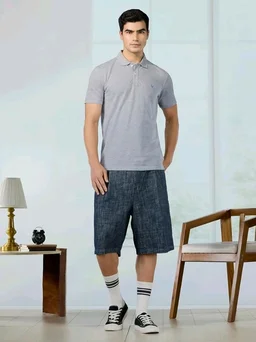 Allen Solly Men’s Polo T‑Shirt | Comfortable Rich Cotton Blend, Band Collar, Regular Fit | Stylish & Premium All Day Wear - 3XL
