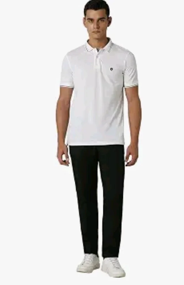 Van Heusen Men's Cotton Solid Regular Fit Collar Polo T-Shirt - 2XL