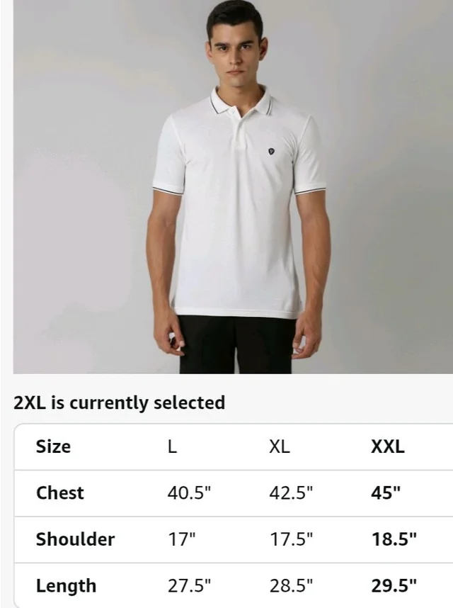 Van Heusen Men's Cotton Solid Regular Fit Collar Polo T-Shirt - 2XL