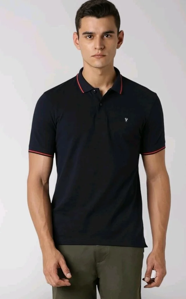 Van Heusen Men's Cotton Solid Regular Fit Collar Polo T-Shirt - 2XL