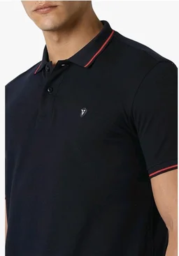 Van Heusen Men's Cotton Solid Regular Fit Collar Polo T-Shirt - 2XL