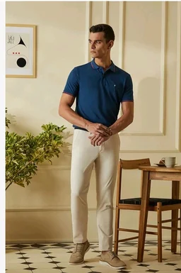 Van Heusen Men's Cotton Solid Regular Fit Collar Polo T-Shirt - 2XL