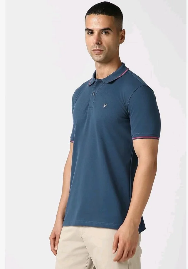 Van Heusen Men's Cotton Solid Regular Fit Collar Polo T-Shirt - 2XL