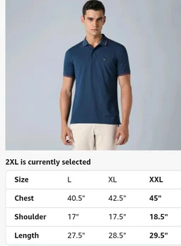 Van Heusen Men's Cotton Solid Regular Fit Collar Polo T-Shirt - 2XL