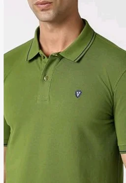 Van Heusen Men's Cotton Solid Regular Fit Collar Polo T-Shirt - 2XL