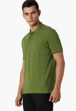 Van Heusen Men's Cotton Solid Regular Fit Collar Polo T-Shirt - 2XL