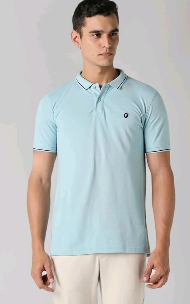 Van Heusen Men's Cotton Solid Regular Fit Collar Polo T-Shirt - 2XL
