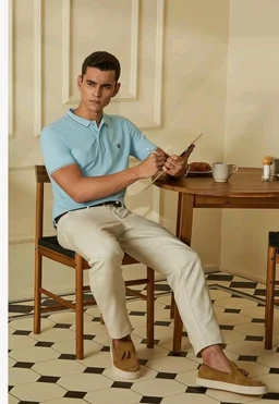 Van Heusen Men's Cotton Solid Regular Fit Collar Polo T-Shirt - 2XL