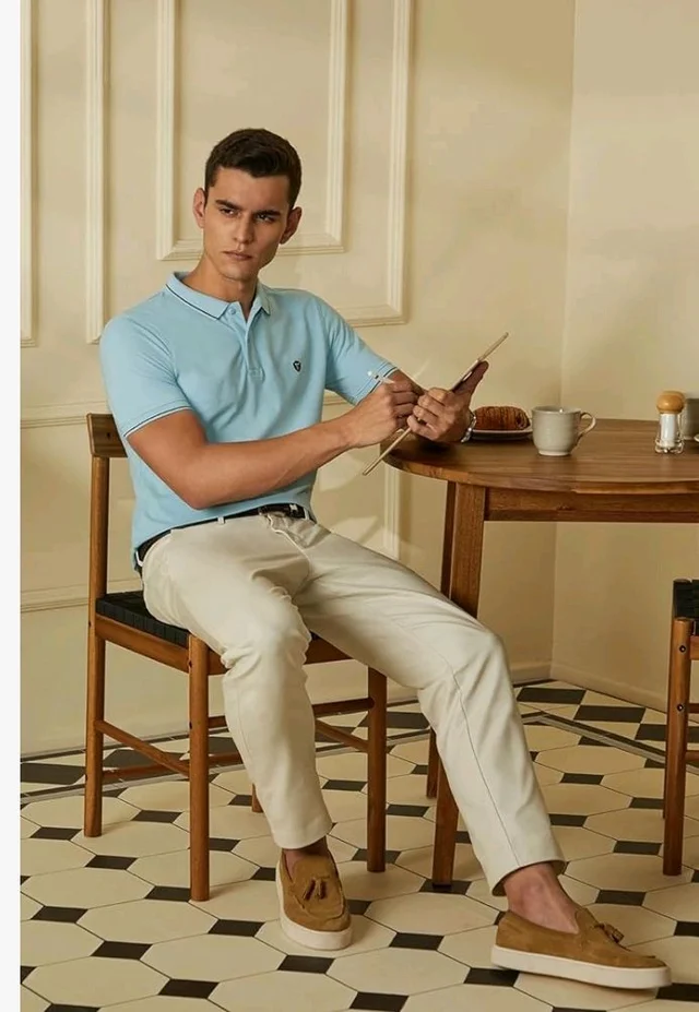 Van Heusen Men's Cotton Solid Regular Fit Collar Polo T-Shirt - 2XL