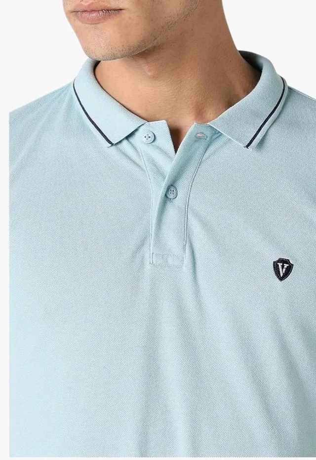 Van Heusen Men's Cotton Solid Regular Fit Collar Polo T-Shirt - 2XL