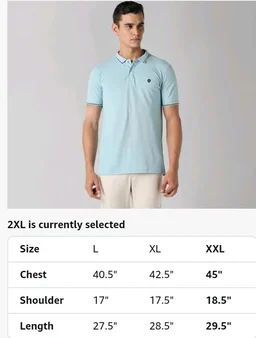 Van Heusen Men's Cotton Solid Regular Fit Collar Polo T-Shirt - 2XL