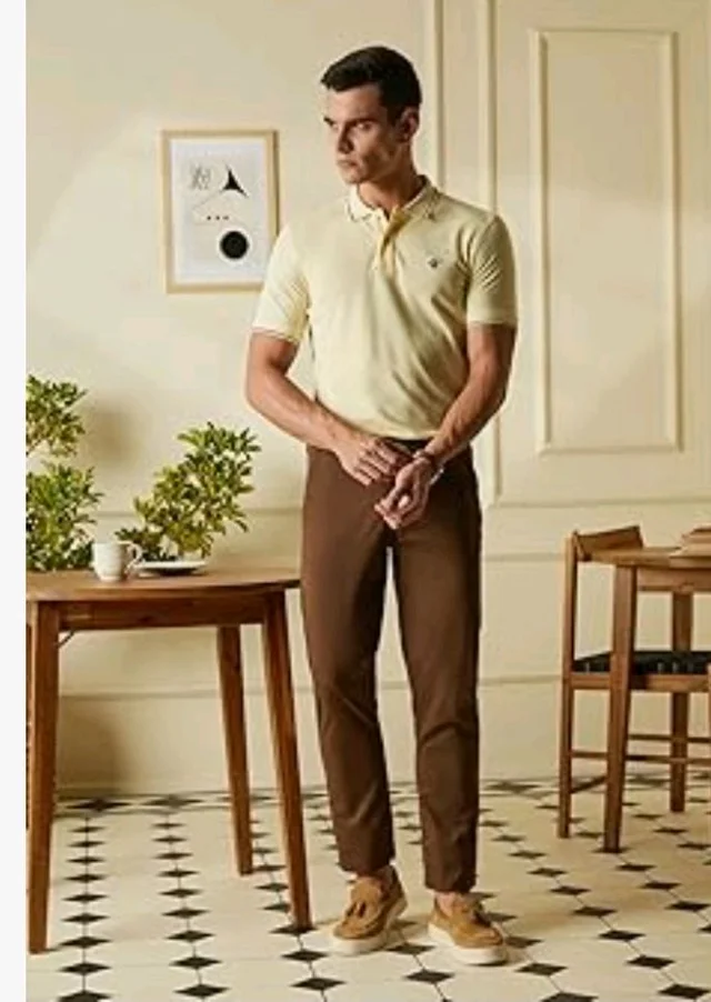 Van Heusen Men's Cotton Solid Regular Fit Collar Polo T-Shirt - 2XL