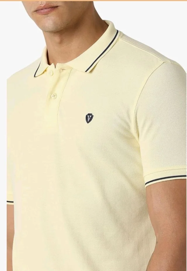 Van Heusen Men's Cotton Solid Regular Fit Collar Polo T-Shirt - 2XL