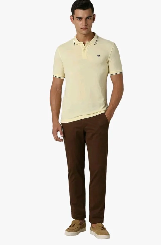 Van Heusen Men's Cotton Solid Regular Fit Collar Polo T-Shirt - 2XL