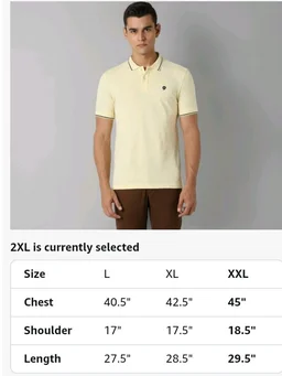 Van Heusen Men's Cotton Solid Regular Fit Collar Polo T-Shirt - 2XL