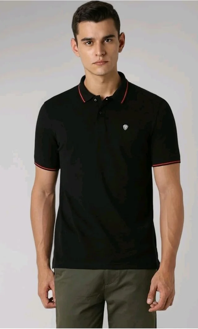 Van Heusen Men's Cotton Solid Regular Fit Collar Polo T-Shirt - 2XL