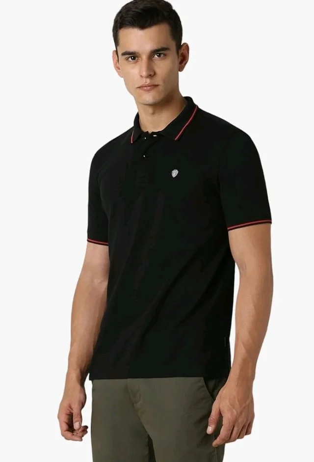 Van Heusen Men's Cotton Solid Regular Fit Collar Polo T-Shirt - 2XL