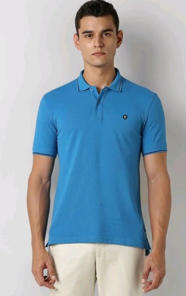 Van Heusen Men's Cotton Solid Regular Fit Collar Polo T-Shirt - 2XL